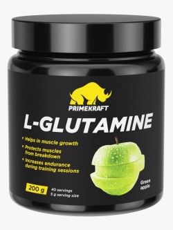 Глютамин Prime Kraft L-GLUTAMINE 200 г (зеленое яблоко)