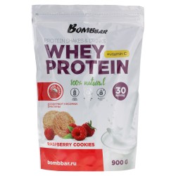 Протеиновый коктейль BOMBBAR Whey Protein shakes & drinks 900 г (малиновое печенье)