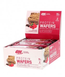 Вафли Optimum Nutrition Protein Wafers 40 г  9 шт шоколадно-малиновый крем