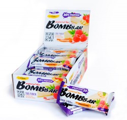 Батончики BOMBBAR Протеиновые батончики Bombbar 60 г 20 шт (малиновый чизкейк)
