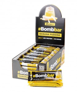 Батончики BOMBBAR Батончики Bombbar 40 г 30 шт (банановый пудинг)