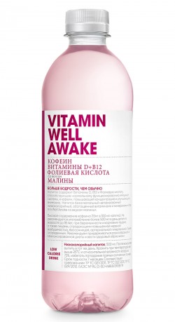 Напиток Vitamin Well Awake  500 мл (малина)