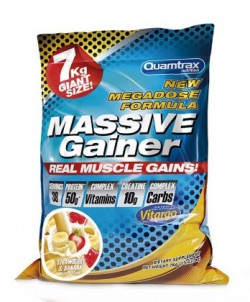 Гейнер Quamtrax Nutrition Massive Gainer 7000 г (клубника-банан)
