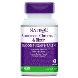 Витаминно-минеральный комплекс Natrol Cinnamon, Chromium & Biotin  60 таб