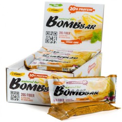 Батончики BOMBBAR Протеиновые батончики Bombbar 60 г 20 шт (лимонный торт)