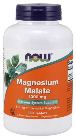 Минералы NOW Magnesium Malate 1000 мг 180 таб
