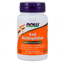 Специальный препарат NOW 4X6 Acidophilus (пробиотик) 60 капс