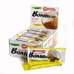 Батончики BOMBBAR Протеиновые батончики Bombbar 60 г 20 шт (кокос)