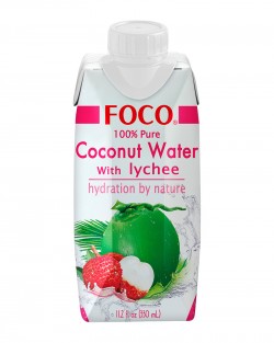 Напиток Кокосовая вода Foco с соком личи  330 мл
