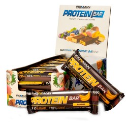 Батончики IronMan Protein Bar 50 г 24 шт (банан-темная глазурь)