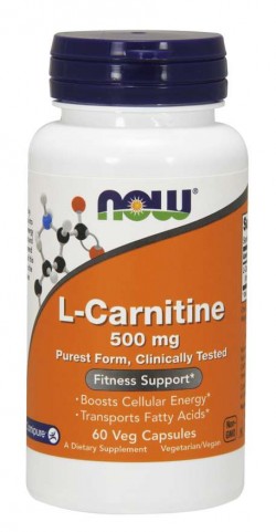 Карнитин NOW L-Carnitine 500 mg 60 капсул