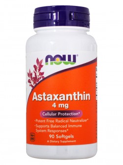 Антиоксидант NOW Астаксантин Astaxanthin 4 мг  90 капс