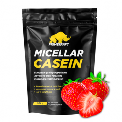 Мицеллярный казеин PrimeKraft Micellar Casein 900 г (клубника)