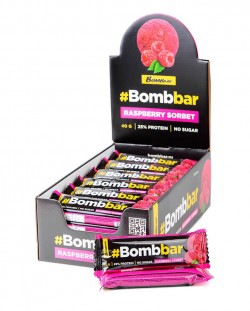Батончики BOMBBAR Батончики Bombbar 40 г 30 шт (малиновый сорбет)