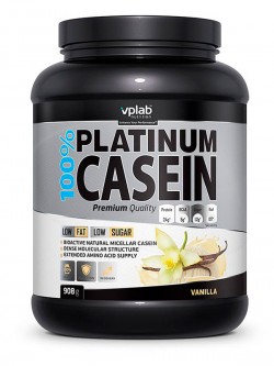 Протеин (казеин) VPLab 100% Platinum Casein 908 г (ваниль)