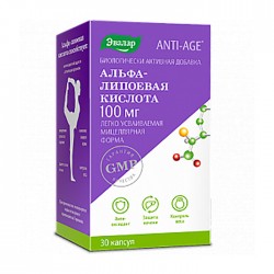 Антиоксидант Эвалар Альфа-липоевая кислота 100 мг 30 капс