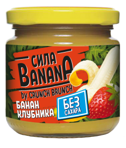Джем-десерт Crunch Brunch Сила банана без сахара 200 г с клубникой