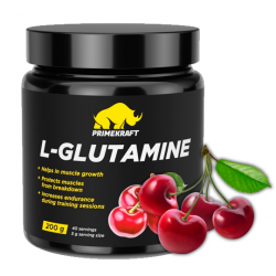 Глютамин Prime Kraft L-GLUTAMINE 200 г (дикая вишня)