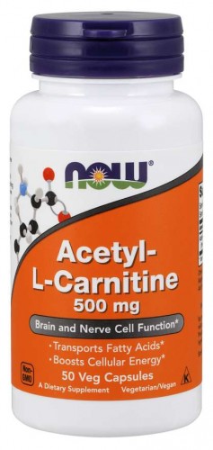 Карнитин NOW Acetyl L-Carnitine 500 mg 50 капсул