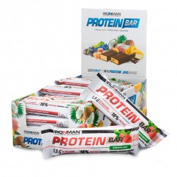 Батончики IronMan Protein Bar 50 г 24 шт (клубника-белая глазурь)
