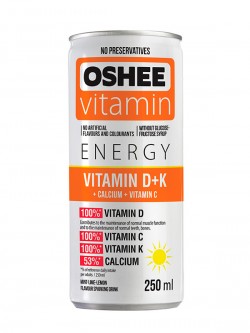 Газированный напиток OSHEE Vitamin Energy Vitanim D+K  250 мл (лайм-лимон-мята)