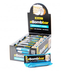 Батончики BOMBBAR Батончики Bombbar 40 г 30 шт (кокосовый торт)