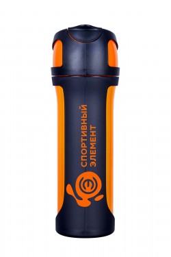 Бутылка 550 мл 1 шт сердолик (оранжево-черная с оранжевым лого)