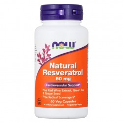 Антиоксидант NOW Natural Resveratrol 50 мг 60 капс