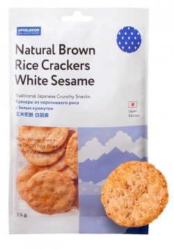 Крекеры Natural Brown Rice Crackers White Seasame 75 г