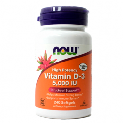 Витамины NOW Vitamin D-3 5000 iu 240 капсул