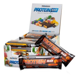 Батончики IronMan Protein Bar 50 г 24 шт (карамель-темная глазурь)