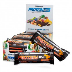Батончики IronMan Protein Bar 50 г 24 шт (орех-темная глазурь)