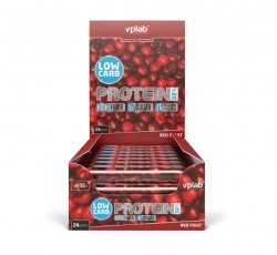 Батончики VPLab Low Carb Protein Bar 35 г 24 шт (красная ягода)