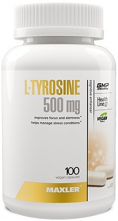 Тирозин Аминокислота Maxler L-TYROSINE 500 мг 100 капс.