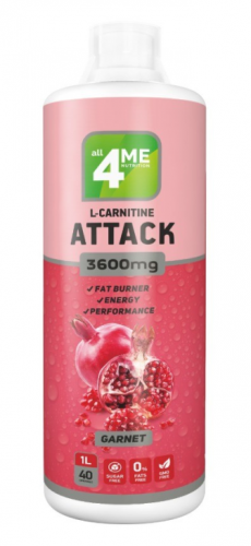 Карнитин 4ME NUTRITION L-CARNITINE + GUARANA ATTACK 3600 1000 мл (гранат)