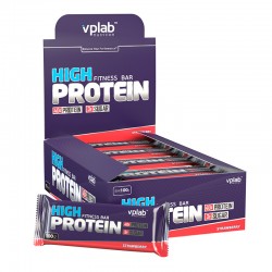 Батончики VPlab High Protein Fitness Bar 100 г 15 шт (клубника)