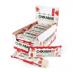 Батончики Chikalab Chikabar с белым шоколадом 60 г  20 шт (клубника со сливками)