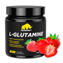 Глютамин Prime Kraft L-GLUTAMINE 200 г (клубника)
