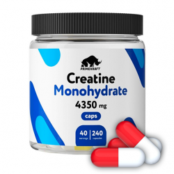 Креатин PrimeKraft Creatine Monohydrate 4350 мг 240 капсул