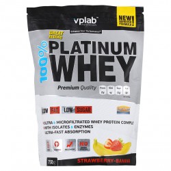 Протеин vplab 100% Platinum Whey 750 г (клубника-банан)
