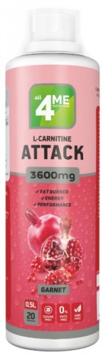 Карнитин 4ME NUTRITION L-CARNITINE + GUARANA ATTACK 3600 500 мл (гранат)