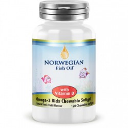 Омега-жиры Norwegian Fish Oil Омега-3 Жевательные капсулы с витамином D 120 капс