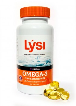 Омега-жиры Lysi Omega-3 + Витамин D 60 капс