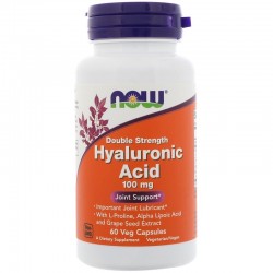 Гиалуроновая кислота NOW Hyaluronic Acid 100 mg Joint Support  60 капс