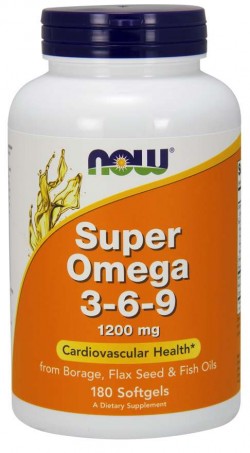 Омега-жиры NOW Super Omega-3-6-9 1200 мг 180 капс.