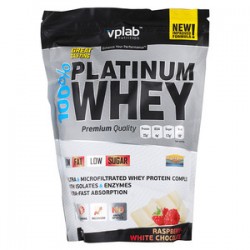 Протеин vplab 100% Platinum Whey 750 г (малина-белый шоколад)